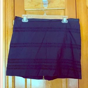NWT navy back zip mini skirt